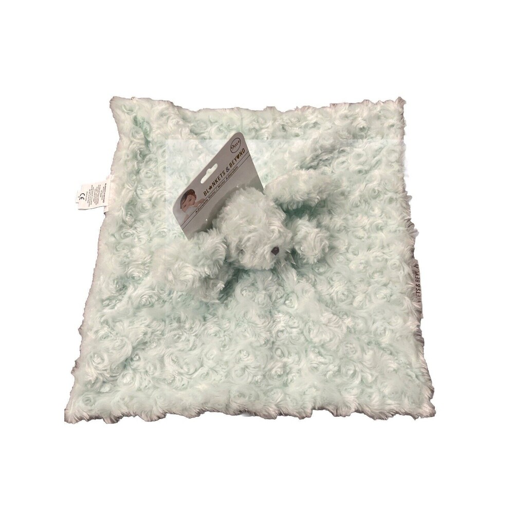 Blankets & Beyond Bunny Dog Lovey Mint Green Security Blanket Rosette Swirls New